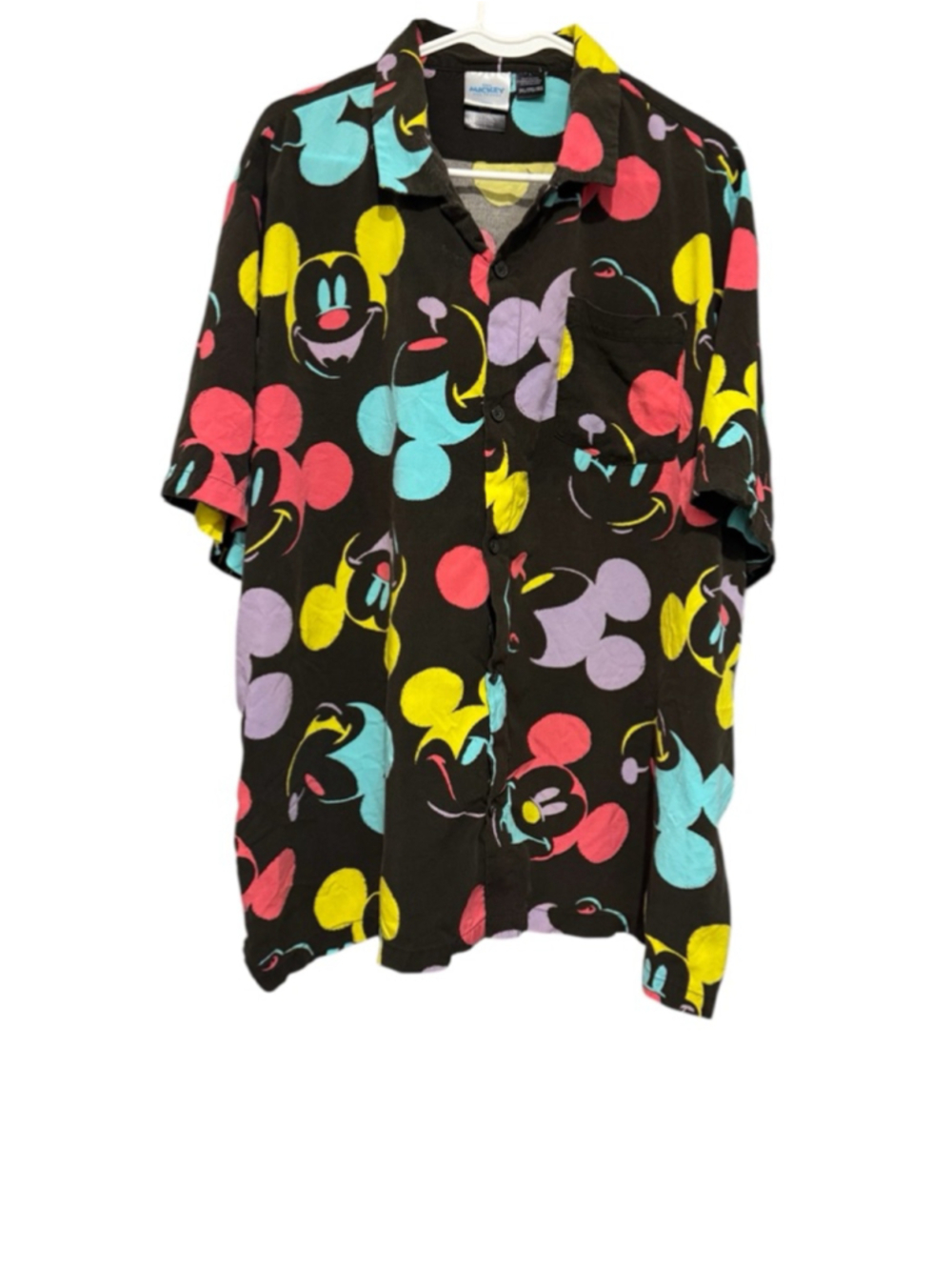 Disney Mickey Mouse rainbow button up sz 3xl